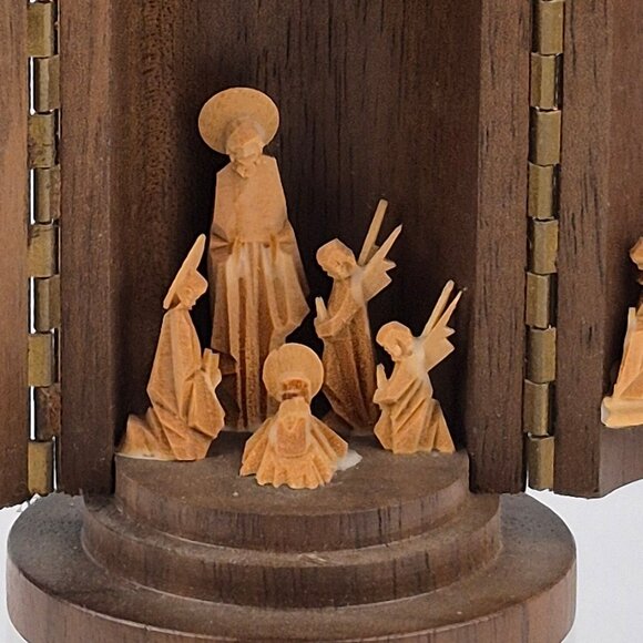 Vintage Lang Oberammergau Passion Hand-Carved Wood Creche Nativity Germany - Picture 4 of 16